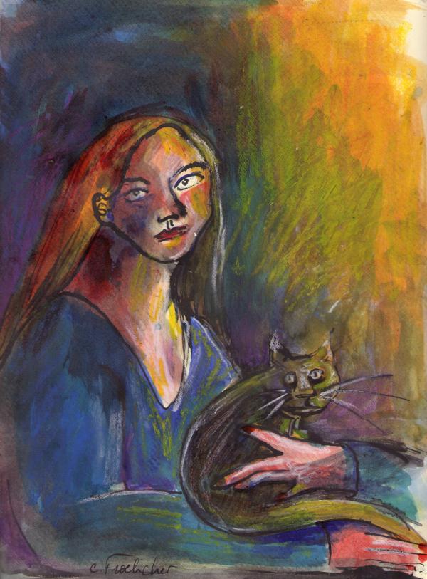 La jeune fille et le chat